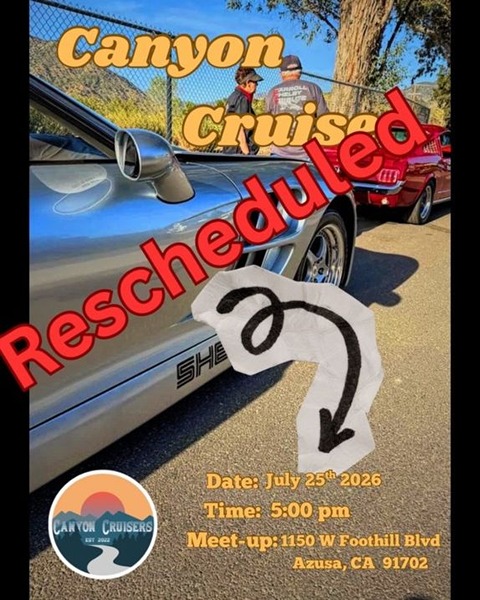 Classic Canyon Cruisers Sunset Cruise flyer July 2026